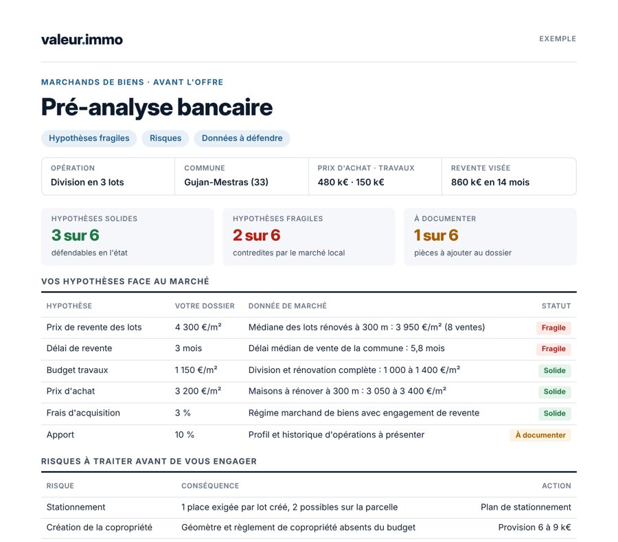 Exemple de pré-analyse bancaire